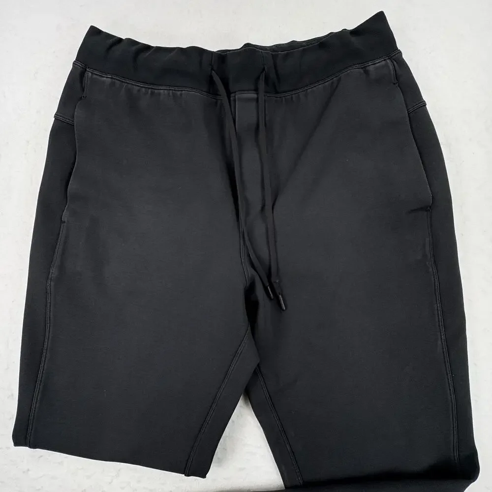 Lululemon Jogger Pants Mens Large Black Elastic Waist Knit Slim Fit Lounge Gym